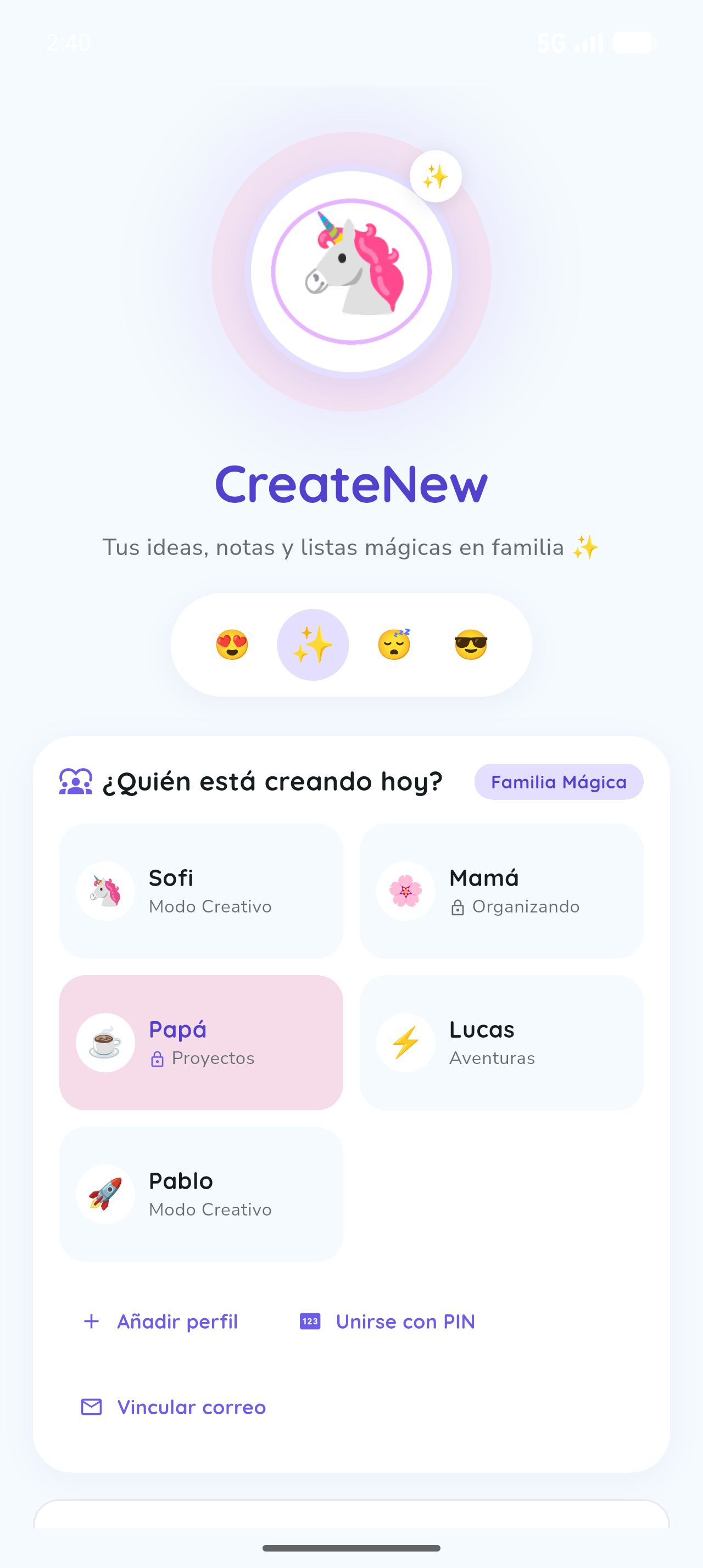 Pantalla de Selección de Perfiles con Control Parental